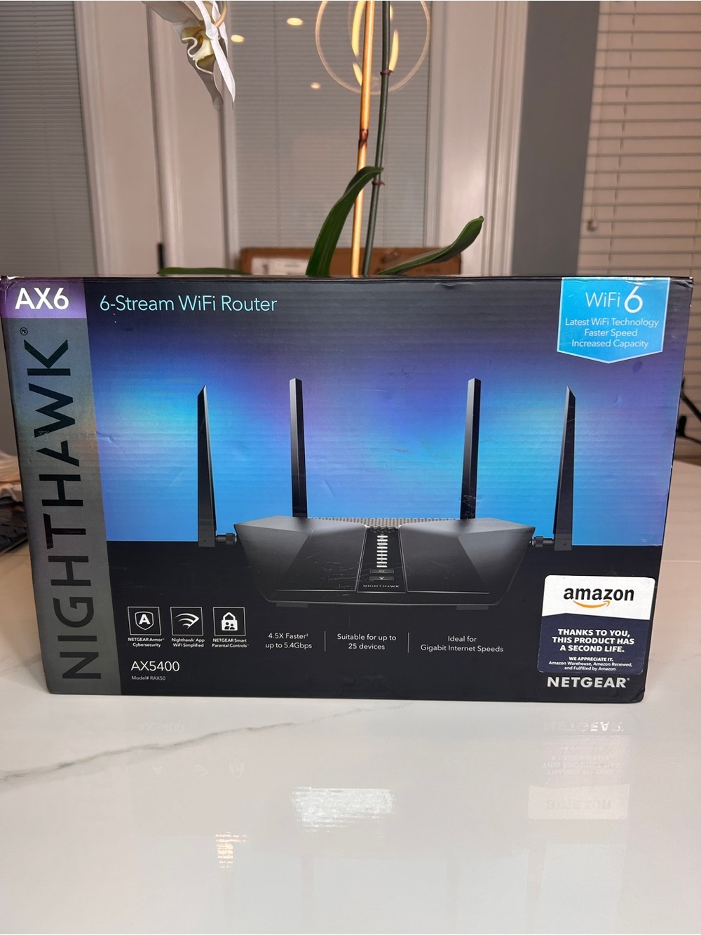 NETGEAR RAX50-100NAR Nighthawk 6-Stream AX5400 WiFi Router